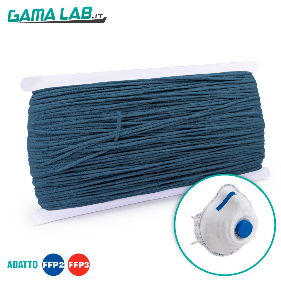 Cordino elastico in gomma 2,2 mm, Poliammide, Blu scuro, 25 m